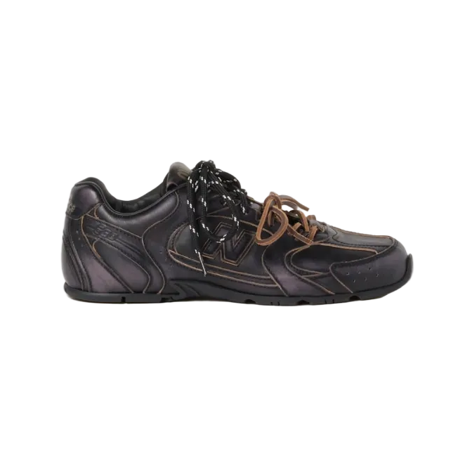NB x Miu Miu 530 SL Black Leather Sneakers Women