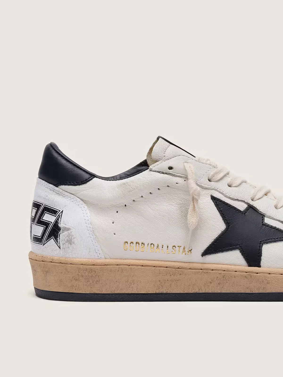 Golden Goose Men's Ball Star in white nappa with black star