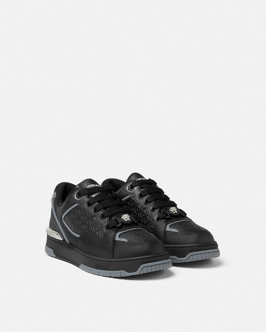 Biggie Basket Leather Sneakers Versace