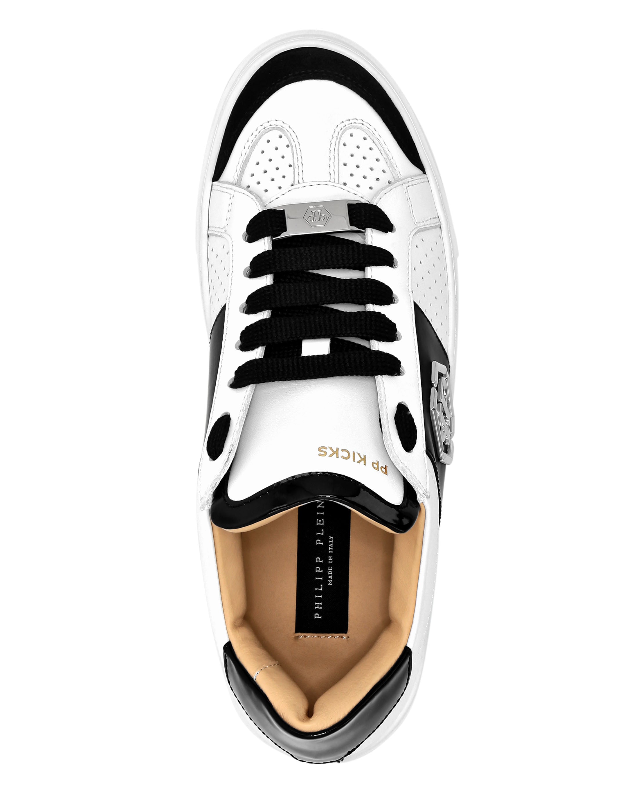 Philipp Plein Mix Leather Lo-Top Sneakers